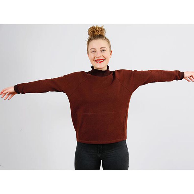 FRAU BETTI Flagermus-sweater med mavelomme og opretstående krave | Studio klippeklar | XS-XXL,  image number 4