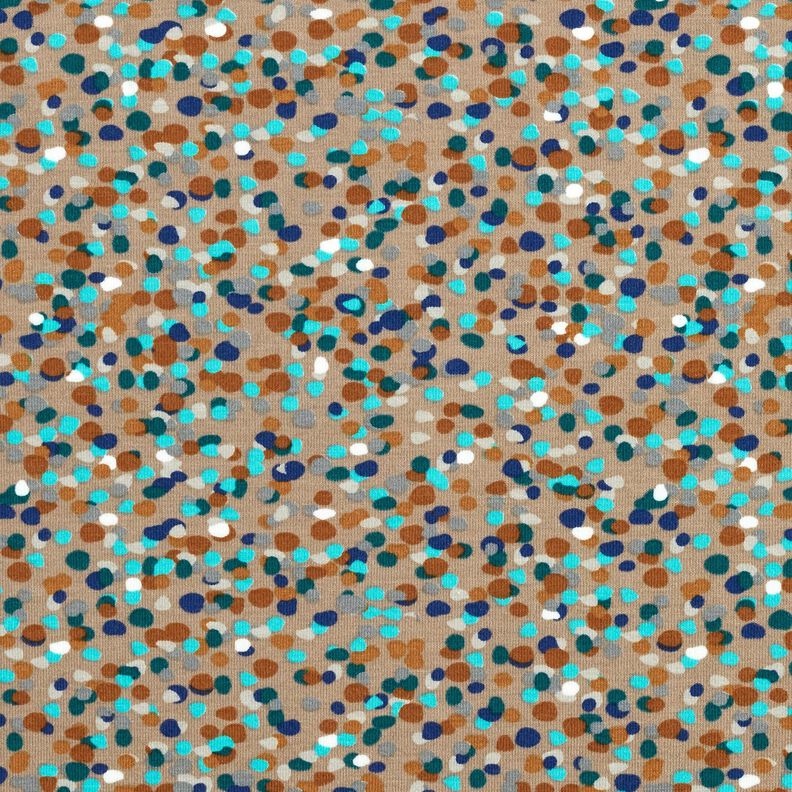 Bomuldsjersey farverig konfetti – sand/blågran,  image number 1