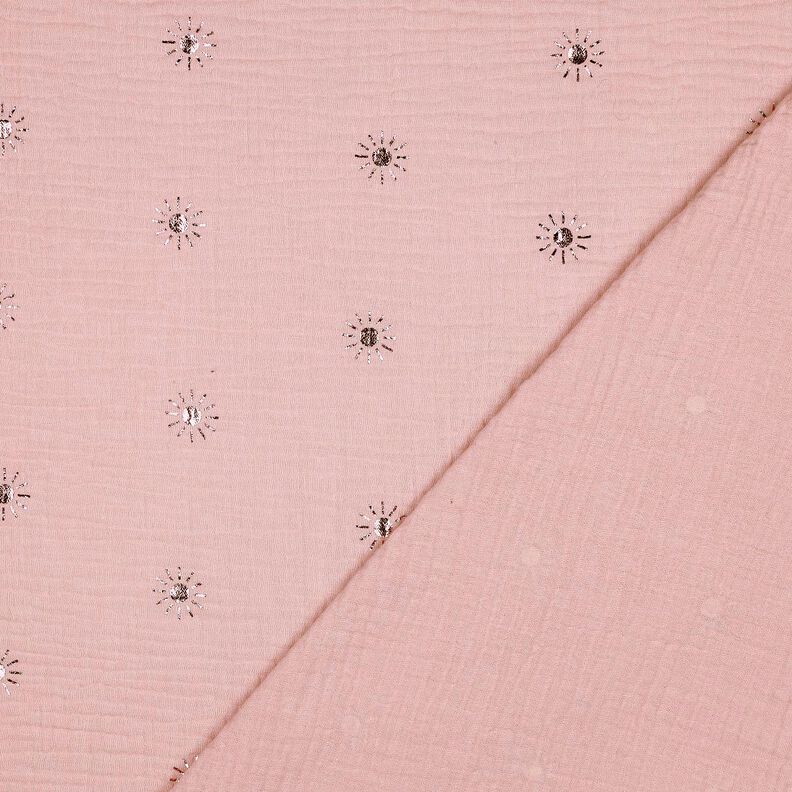 Musselin/Dobbelt-Crincle stof Sol Folietryk | Poppy Fabrics &ndash; lys gammelrosa/pastelviolet,  image number 4
