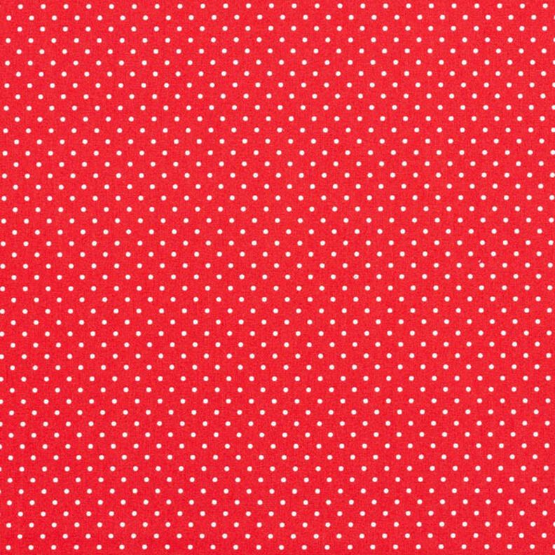 Bomuldspoplin små prikker – rød/hvid,  image number 1