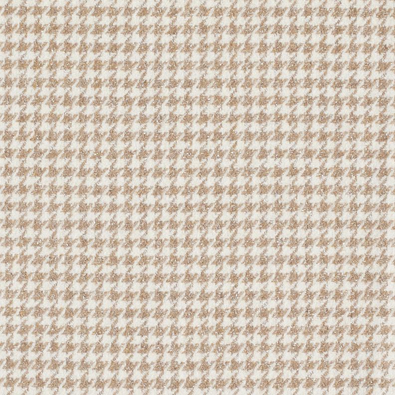 Frakkestof Uld-miks Glitter-hanefjeds – mocca/uldhvid,  image number 1