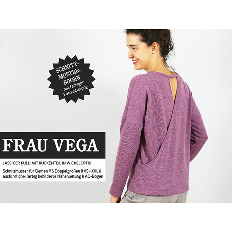 FRAU VEGA - afslappet trøje med wrap-look bagpå, Studio Schnittreif  | XS -  XXL,  image number 1