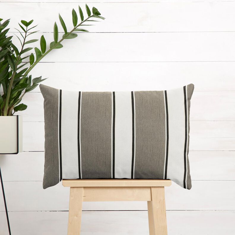 Outdoor stof Canvas blandede striber – hvid/grå,  image number 7