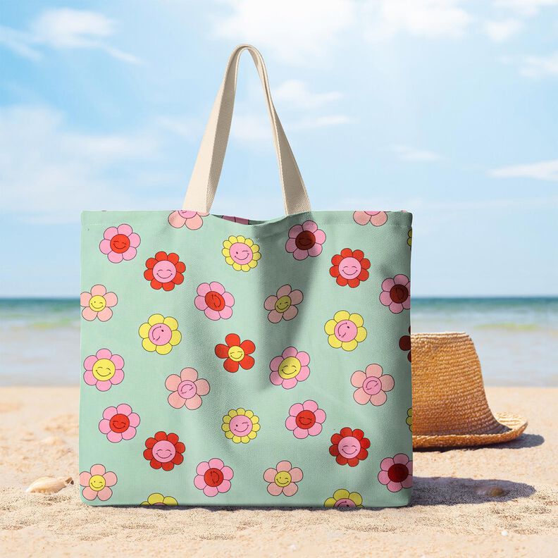 Imprægneret voksdug Glade blomster | Poppy Fabrics – mint/Citrongul,  image number 9