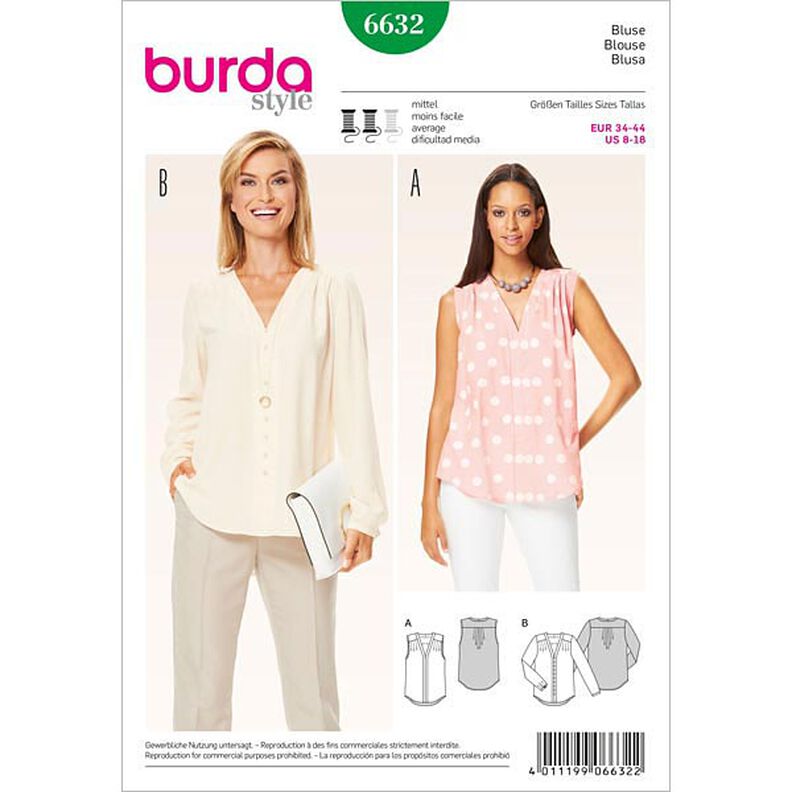Bluse, Burda 6632,  image number 1