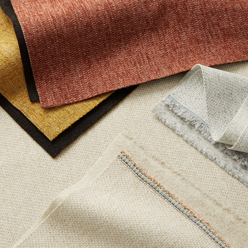 Polsterstof Chenille Melange – karrygul/sølvgrå,  image number 5