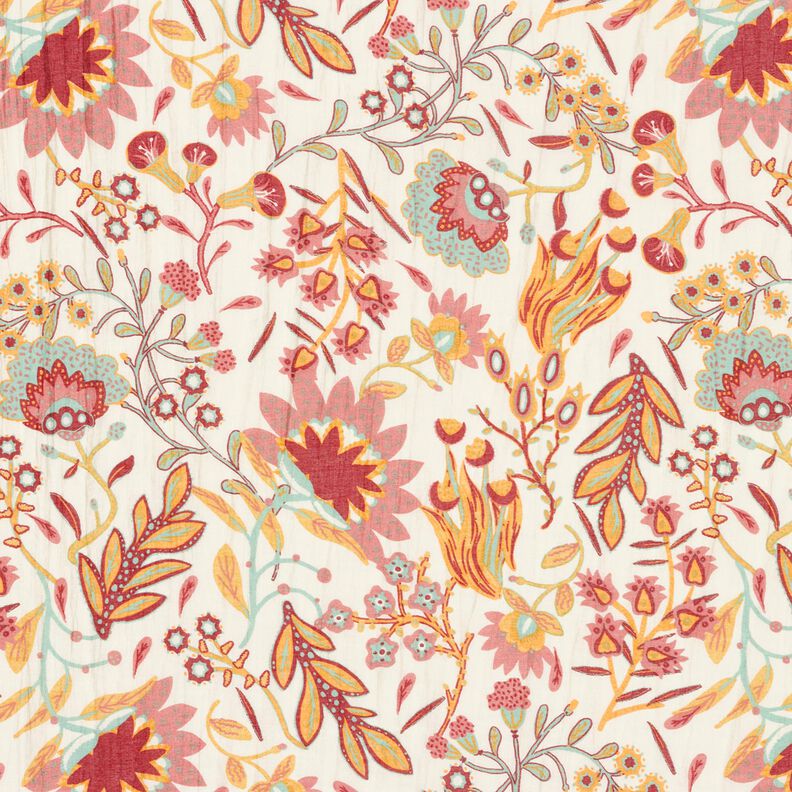 Viskose-mix retroblomster – elfenben/lyse bær,  image number 1