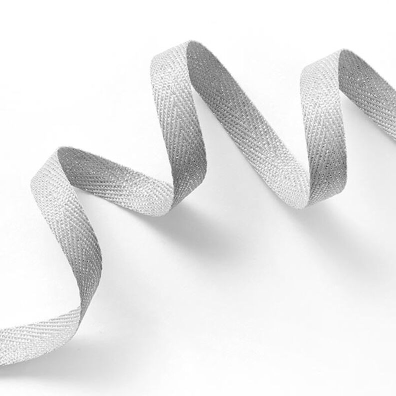 Vævet bånd Metallisk [9 mm] – sølv/sølv metallic,  image number 1
