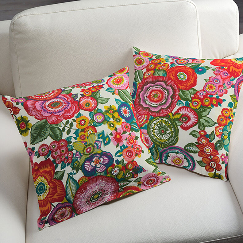 Bomuldsstof Cretonne Floral – rød,  image number 8