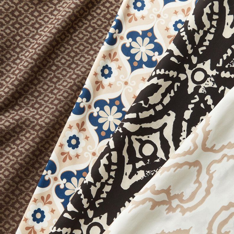 bomuldsstof med slangelinjer &ndash; beige/m&oslash;rkebeige,  image number 6