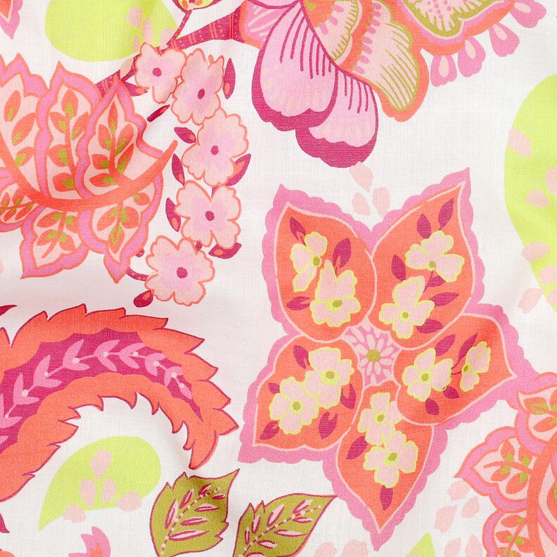 Bomuld voile Stella | Nerida Hansen – hvid/koral,  image number 2