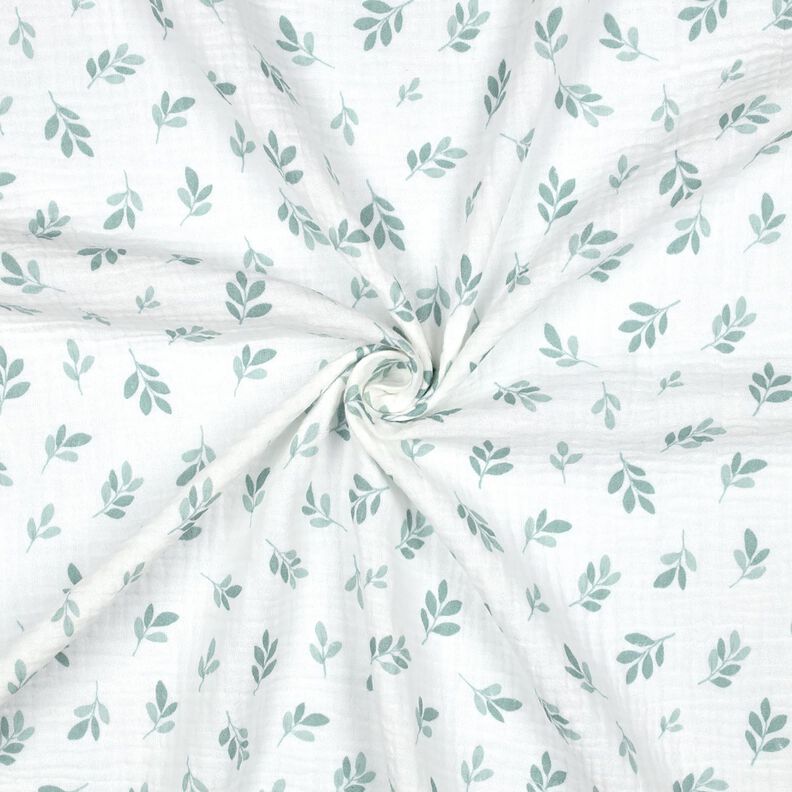 Musselin/Dobbelt-Crincle stof grene | Poppy Fabrics – hvid/reed,  image number 3