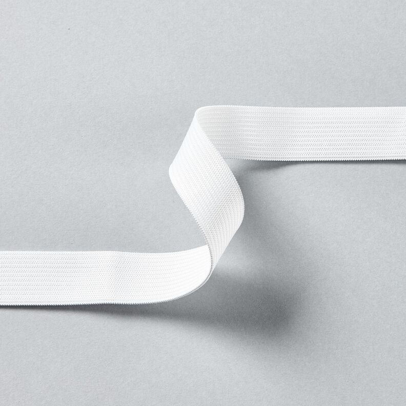 Glat gummibånd [3 m | 20 mm] – hvid,  image number 2