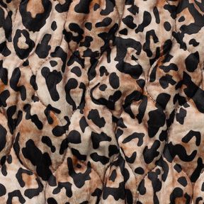 Quiltstof leopard digitalprint – lysebrun/sort, 