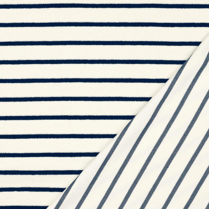 frottéjersey Striber – elfenben/natblå,  image number 4