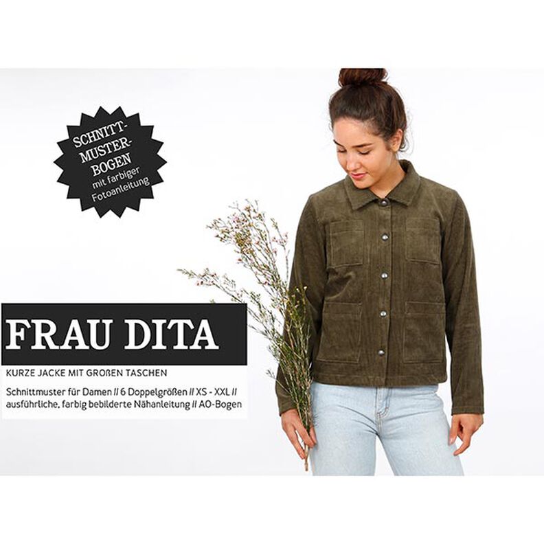 FRAU DITA - kort jakke med store lommer, Studio Schnittreif  | XS -  XXL,  image number 1