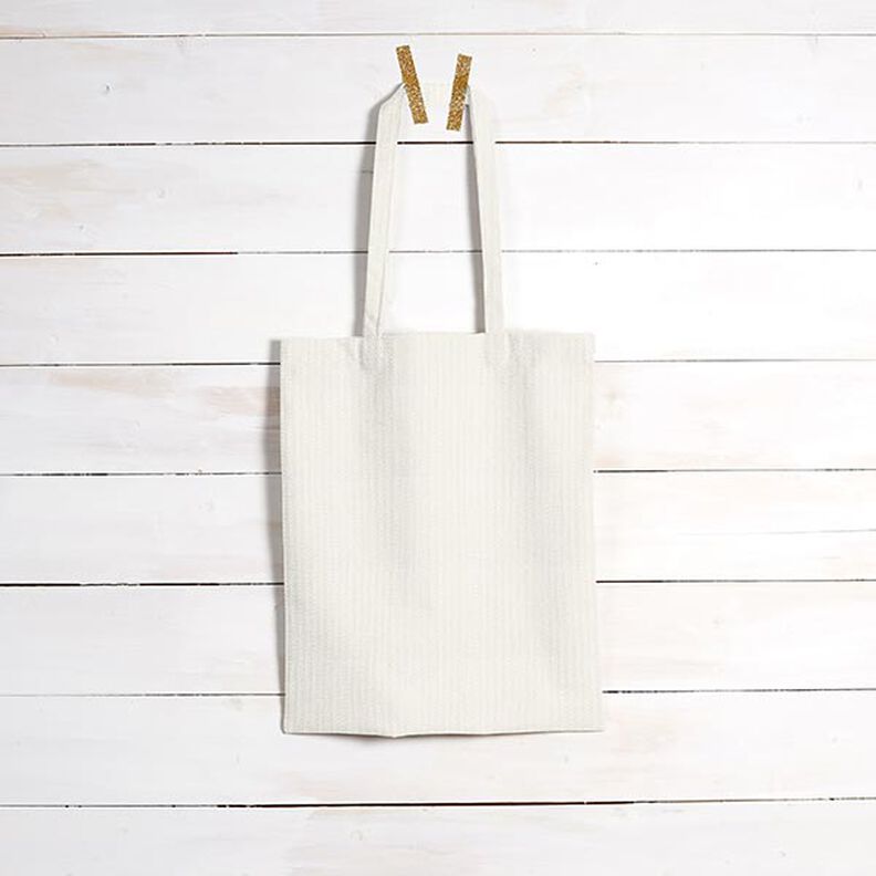 Dekorationsstof Jacquard subtile striber – uldhvid,  image number 7