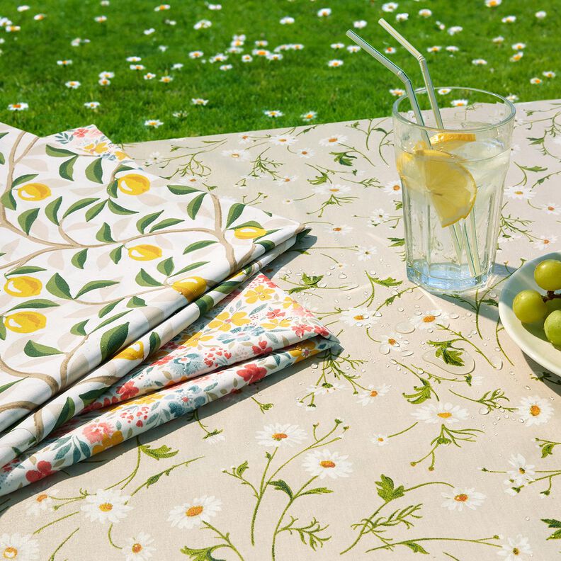 Imprægneret voksdug malede citroner – hvid/Citrongul,  image number 7