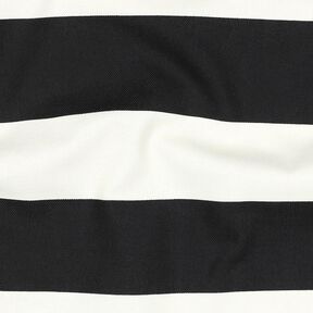 Dekorationsstof Canvas glade striber – sort/hvid, 