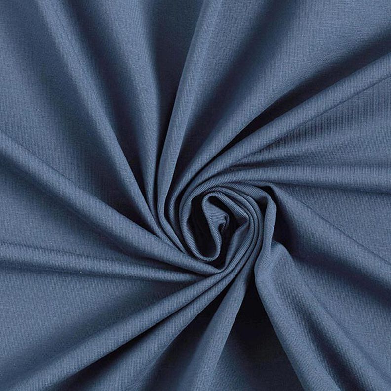 Bomuldsjersey Medium ensfarvet – jeansblå,  image number 1