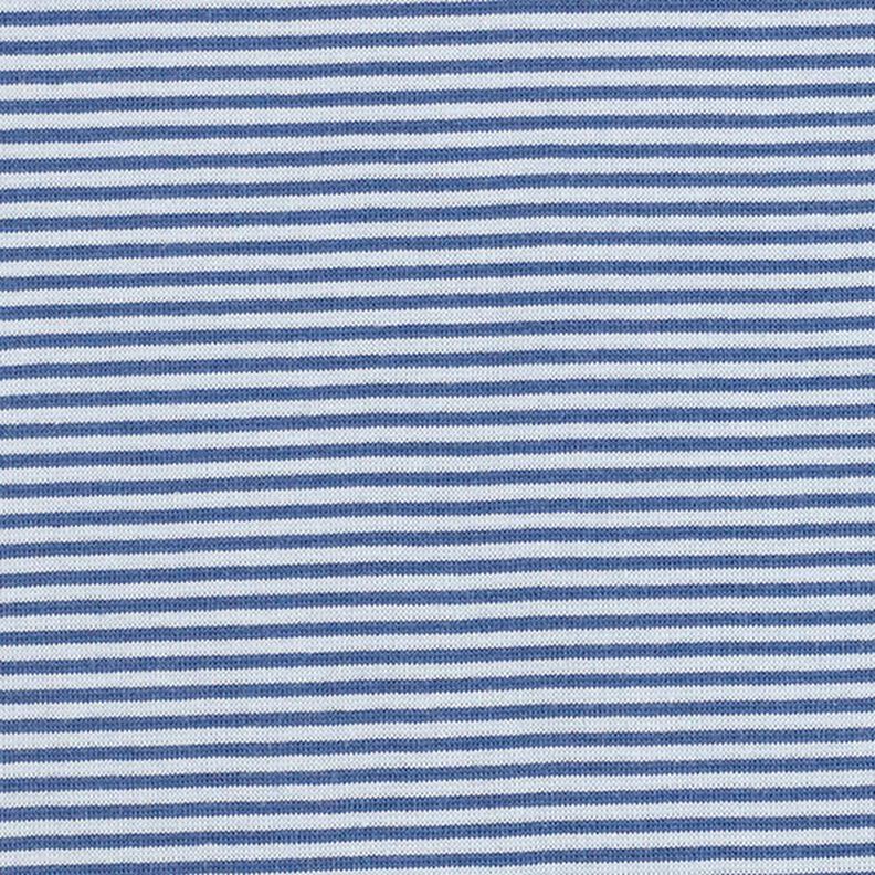 Ribvævet, rørformet stof smalle cirkler – jeansblå/lyseblå,  image number 1
