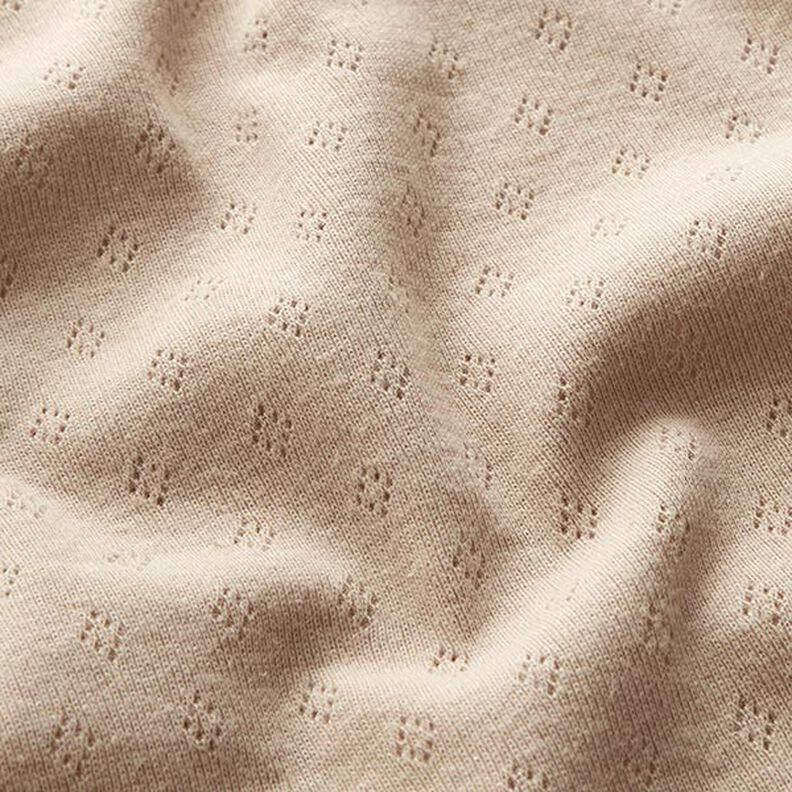 Finstrikjersey med hulmønster – beige,  image number 2