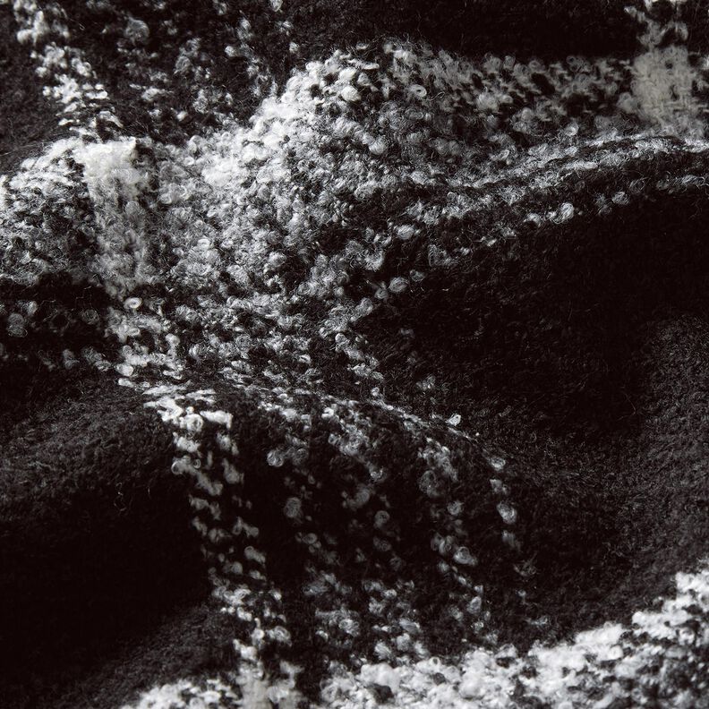 Frakkestof Bouclé tern – sort/hvid,  image number 6