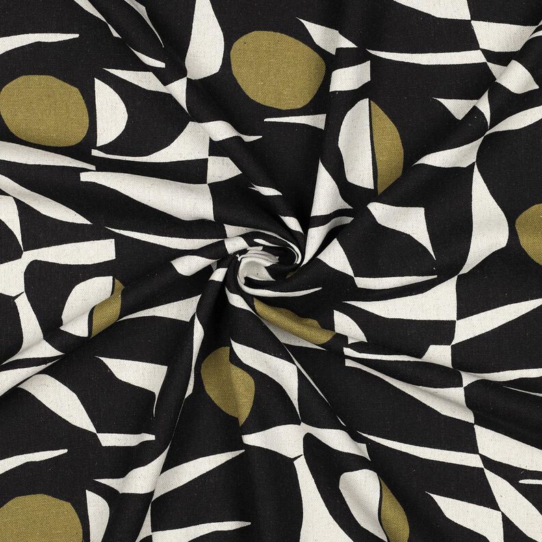 Viskose-h&oslash;r-miks Geometrisk m&oslash;nster &ndash; sort/olivengr&oslash;n,  image number 3