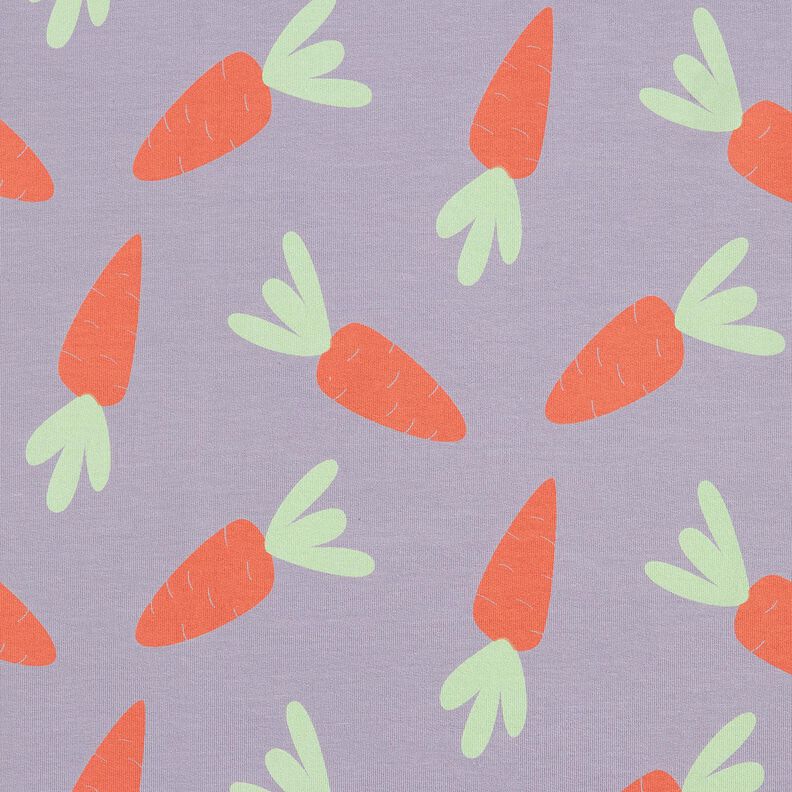 French Terry Sommersweat store gulerødder – syren,  image number 1