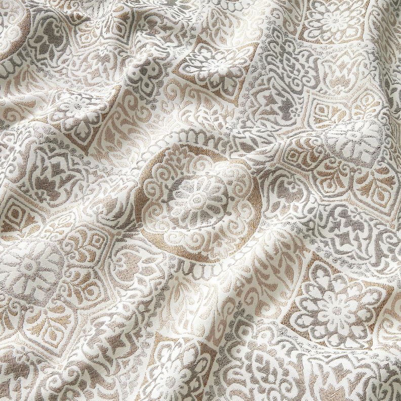Dekorationsstof Jacquard elegante fliser – anemone/lysebeige,  image number 2