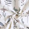 Dekorationsstof Halvpanama blomstertegning – uldhvid/sort,  thumbnail number 3