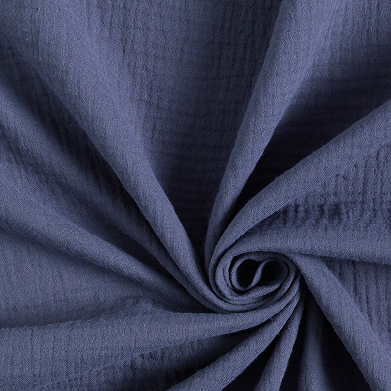 Musselin/Dobbelt-Crincle stof – jeansblå,  image number 1