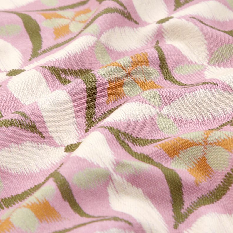 Dekorationsstof Canvas broderi-look stort – pastelviolet/lysebeige,  image number 2