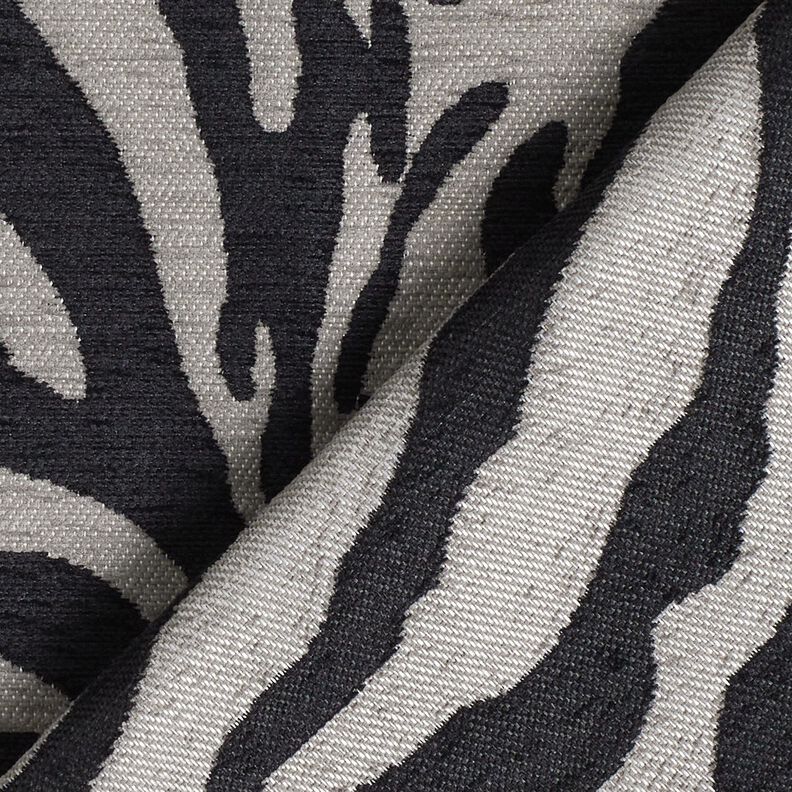 Polsterstof Jacquard zebra – sort/grå,  image number 4