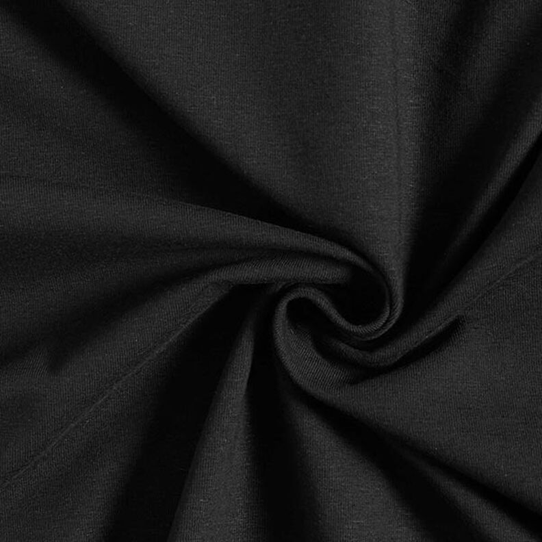 Bomuldsjersey Medium ensfarvet – sort,  image number 1
