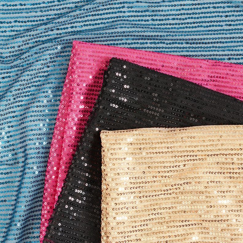 Pailletstof striber på langs – guld,  image number 5