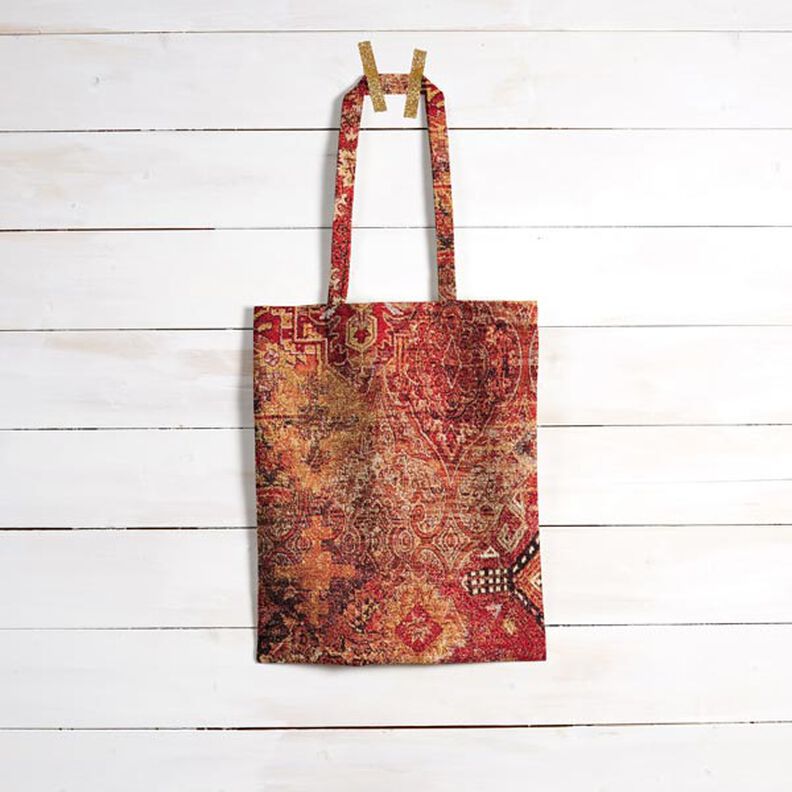 Dekorationsstof Gobelin vævet tæppe – terracotta/ildrød,  image number 8