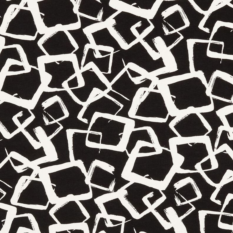 Viskosejersey spredte romber – sort/elfenben,  image number 1