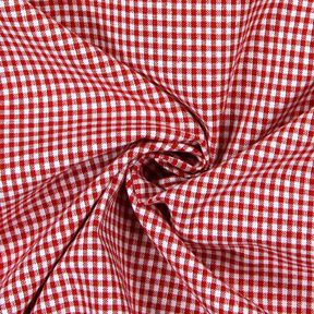 Bomuldsstof Vichy tern 0,2 cm – rød/hvid, 