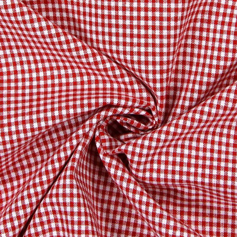 Bomuldsstof Vichy tern 0,2 cm – rød/hvid,  image number 2
