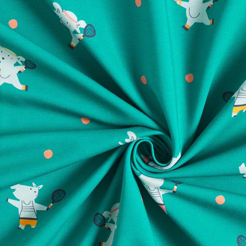 French Terry Sommersweat tennis-dyr | PETIT CITRON – petrol,  image number 6