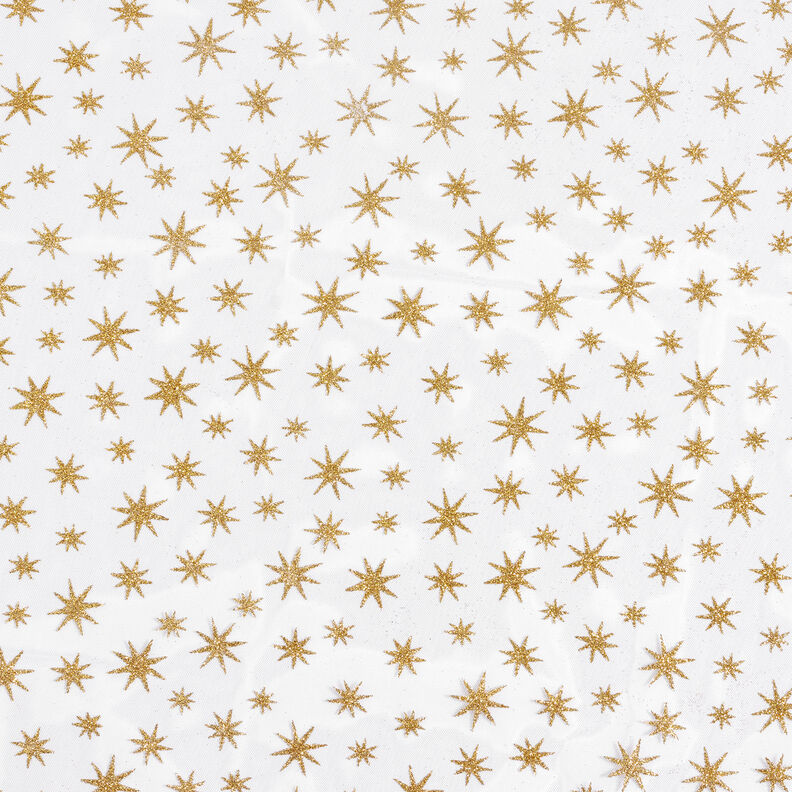 Tyl glitter-stjerner – hvid/guld,  image number 6