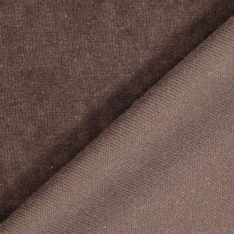 Nicki stof Ensfarvet – mørkebrun,  image number 3