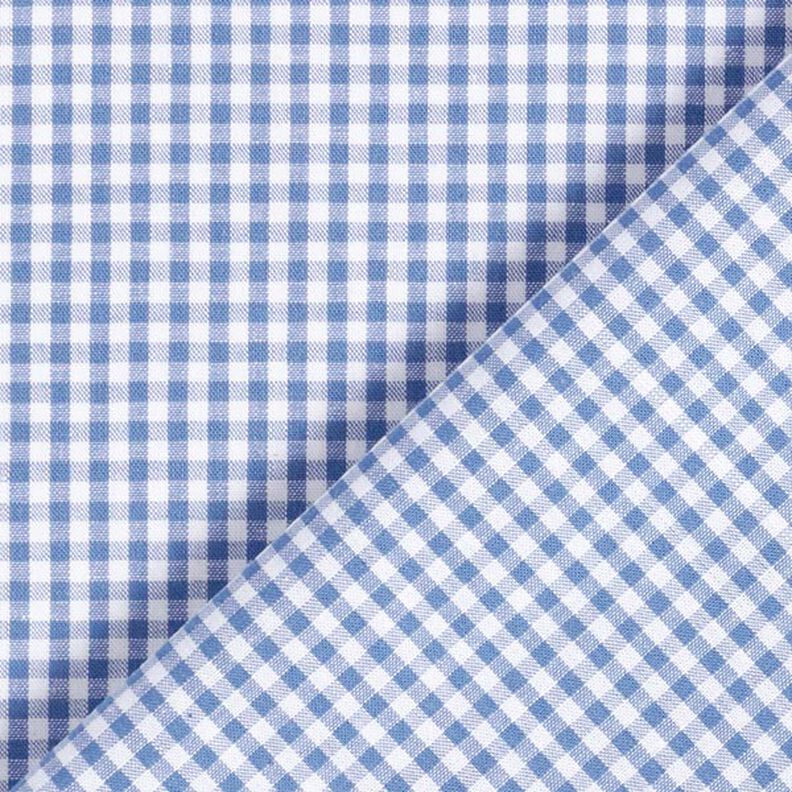 Bomuldspoplin Små vichytern, garnfarvet – jeansblå/hvid,  image number 6