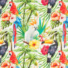 Outdoorstof Canvas Tropiske fugle – hvid/grøn,  thumbnail number 1