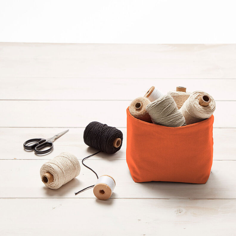 Bomuldsstof Cretonne Ensfarvet &ndash; orange,  image number 7