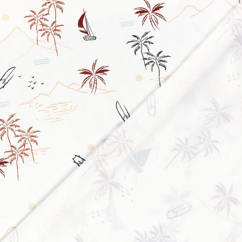 Bomuldsjersey tropisk strand – elfenben/karamel,  image number 4