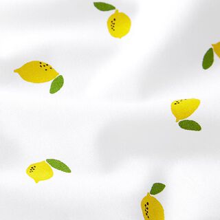 Bomuldspoplin citroner – hvid, 