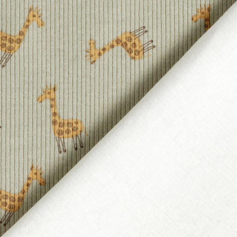 Rib-jersey søde giraffer – kaki,  image number 4