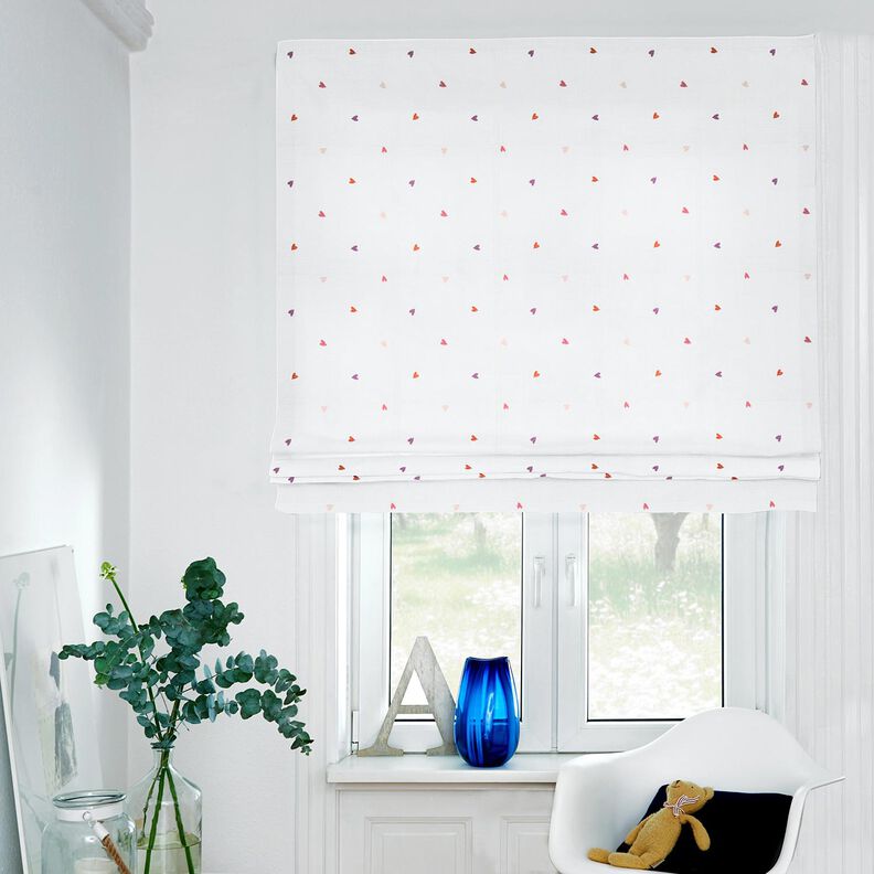 Musselin/Dobbelt-Crincle stof broderede hjerter | Poppy Fabrics – hvid/rosé,  image number 6